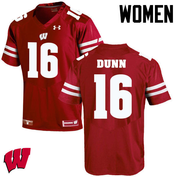 Women Winsconsin Badgers #16 Jack Dunn College Football Jerseys-Red
